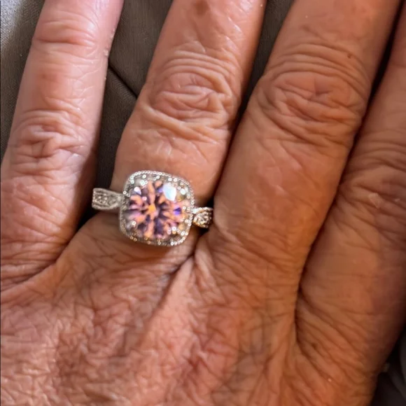Swarovski Elegant Silver and Pink Ring
